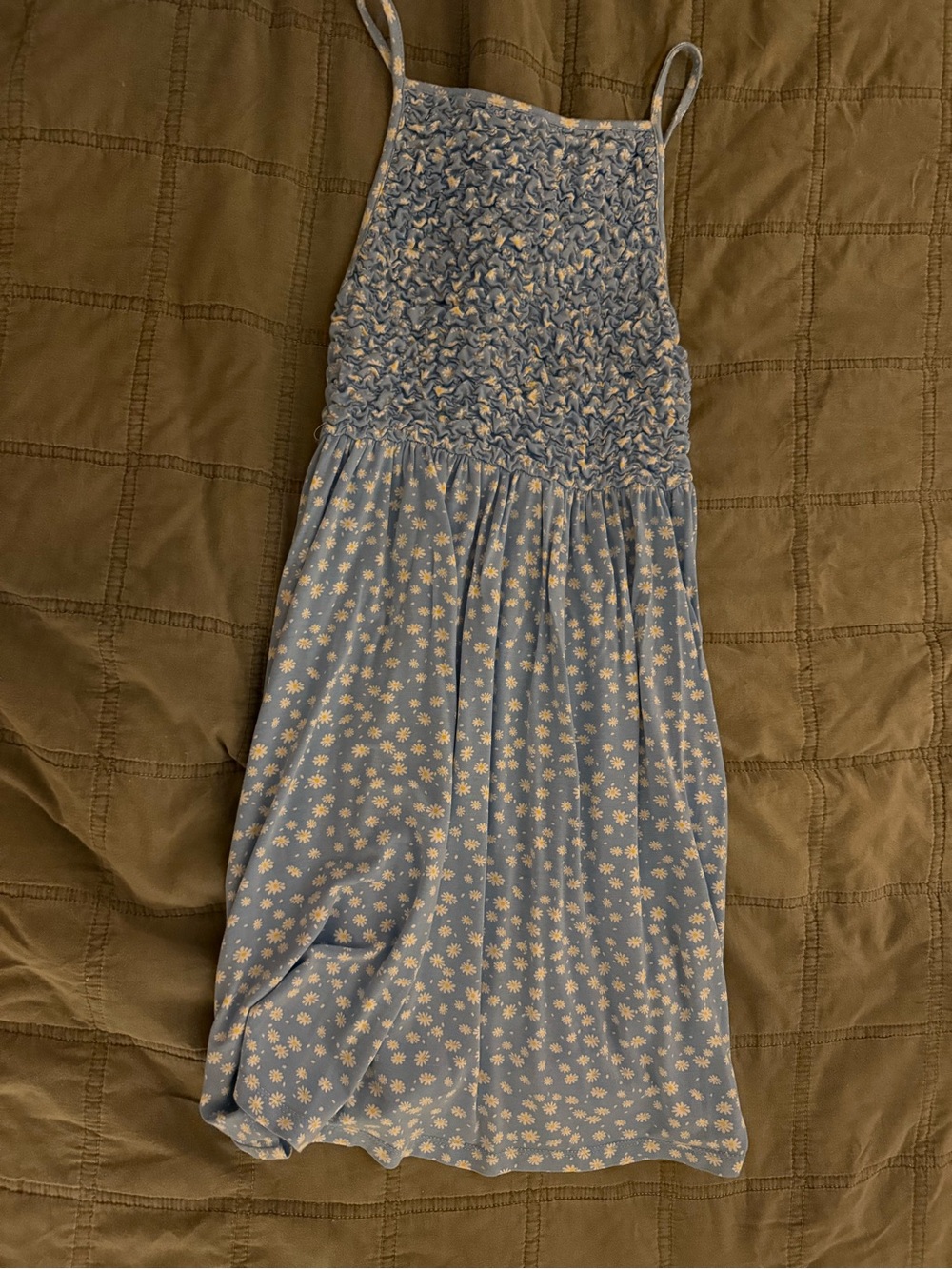 Zara Blue Floral Smocked Sundress